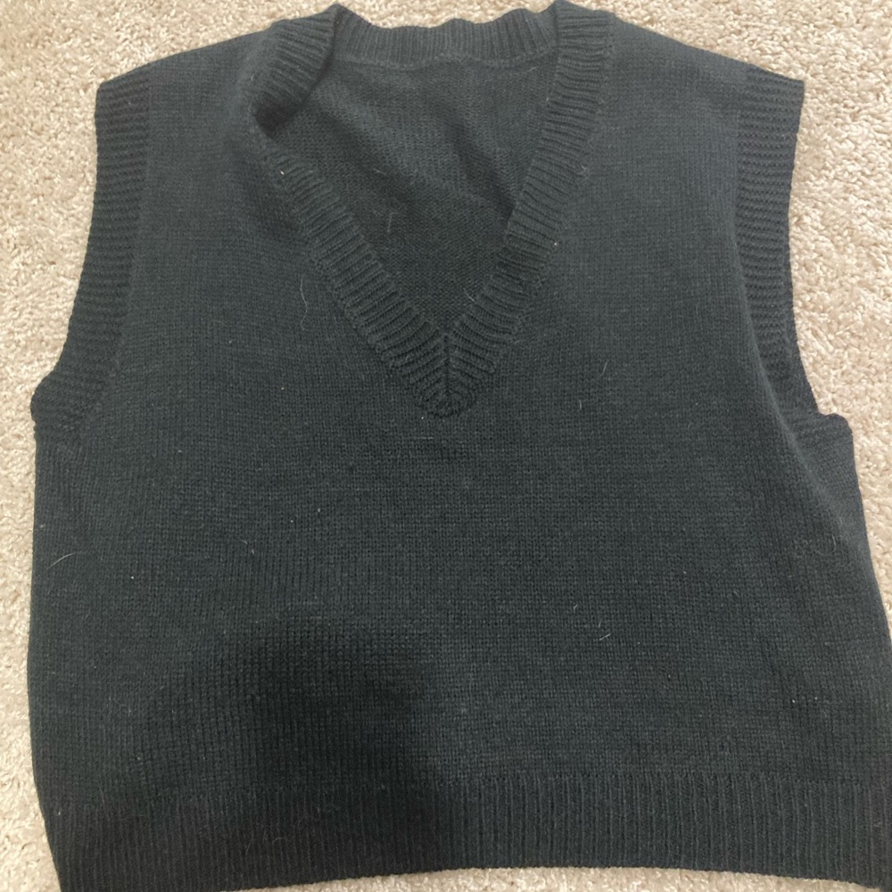 shein black sweater vest